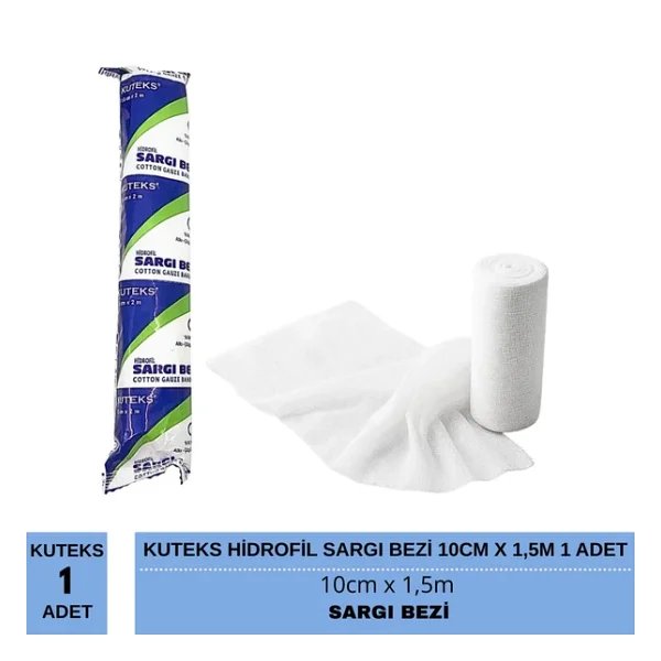 Kuteks Hidrofil Sargı Bezi 10cm X 1,5m 1 Adet - Görsel 4