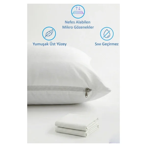 Sıvı Geçirmez Yastık Alezi 50x70 Cm - Su Geçirmez Yastık Koruyucu 2 Paket (4 Adet) - Görsel 4