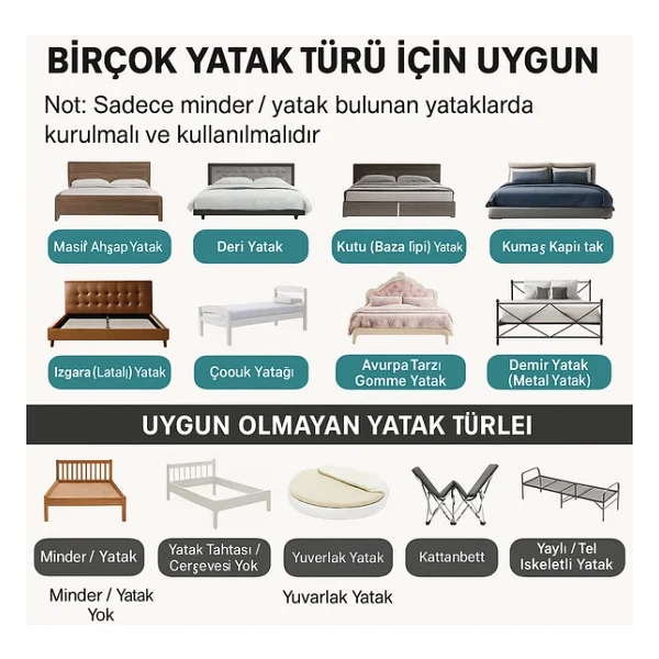 Miralay Yeni Nesil Yatak Bariyeri 180 Cm Mavi Yıldız - Görsel 4