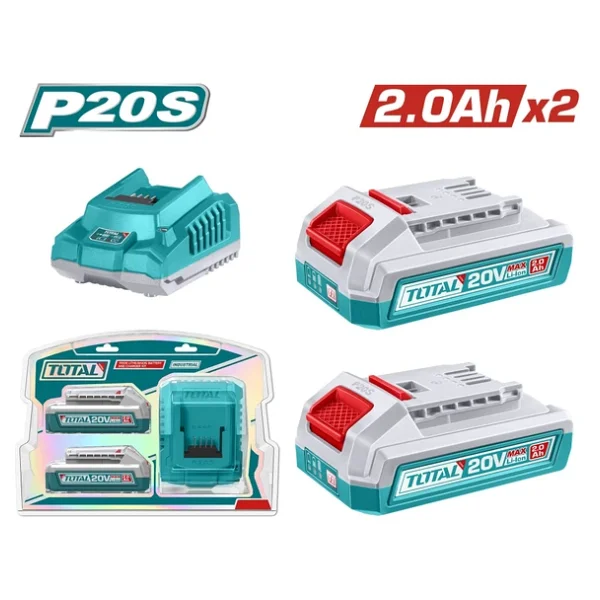 Total P20s 2li 2.0 Ah Tfblı2001 Akü Ve Şarj Aleti Seti Tfbcpk2212e - Görsel 3