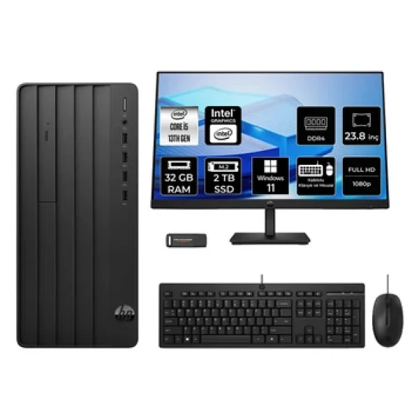 Hp Pro Tower 290 G9 İ5 13400 32gb 2tb SSD W11h Masaüstü Bilgisayar + 23.8 Monitör - Görsel 3