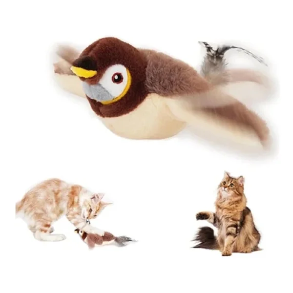 Tineke Şarjlı Titreşimli Hareketli Kedi Oyuncağı Uçan Kuş Oyuncak - Görsel 5