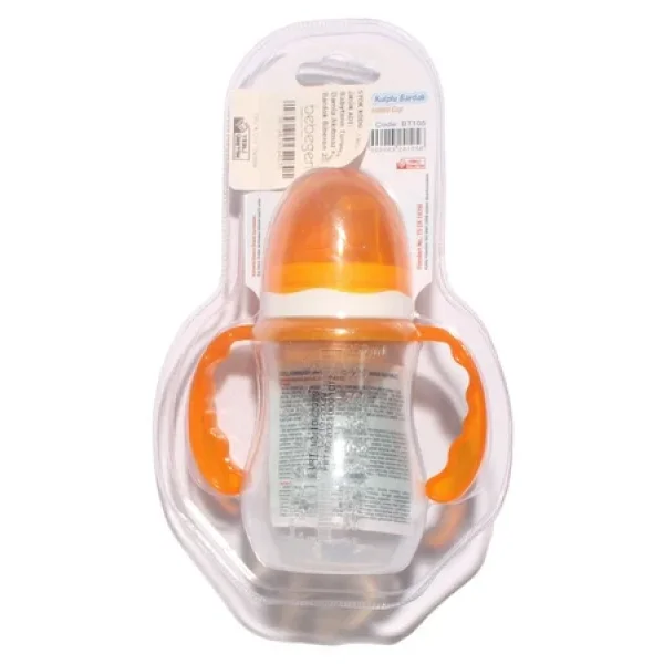 Babytime Turuncu Damla Akıtmaz Kuplu Bardak Biberon 250 ML - Görsel 2