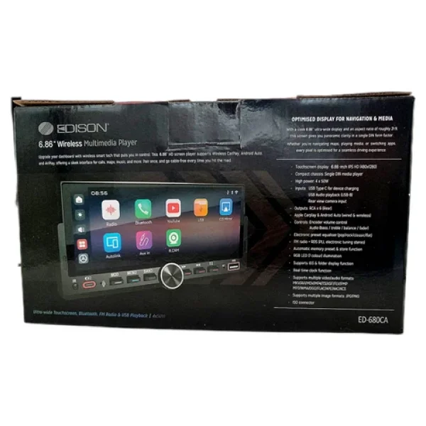 Edison Ed 680ca 6.86 İnç Kablosuz Multimedya Tek Din Kasa Carplay Android Auto Dsp USB Sd BT Radyo - Görsel 7