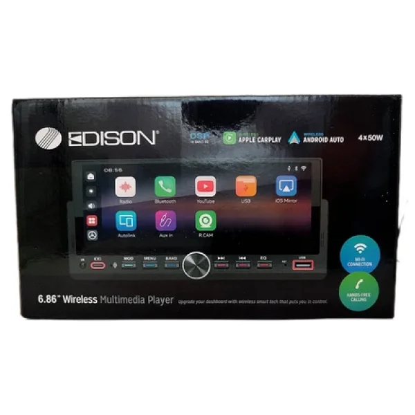 Edison Ed 680ca 6.86 İnç Kablosuz Multimedya Tek Din Kasa Carplay Android Auto Dsp USB Sd BT Radyo - Görsel 6