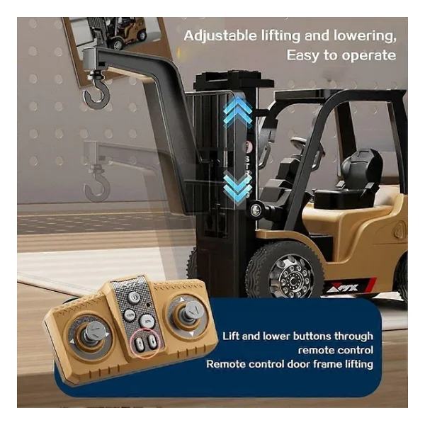 Şarjlı Mini Metal Forklift (Uzaktan Kumandalı) - Kumandadan Hareketli, Gerçekçi İnşaat Deneyimi! - Görsel 5