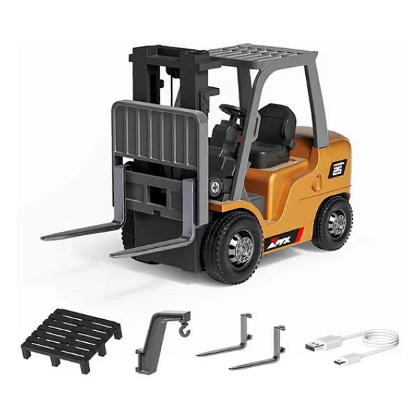 Şarjlı Mini Metal Forklift (Uzaktan Kumandalı) - Kumandadan Hareketli, Gerçekçi İnşaat Deneyimi! - Görsel 6
