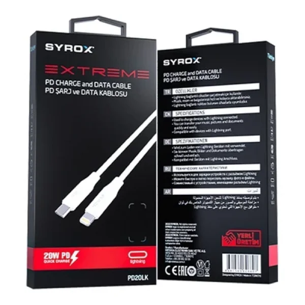 Syrox Pd20lk 1 M Lightning To Type-C Şarj Kablosu - Görsel 5