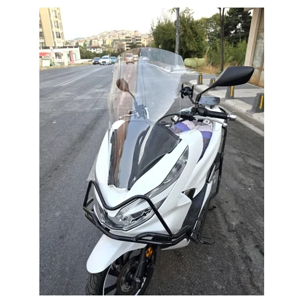 Motocam Honda Pcx Ön Cam 2018 2020 Model 65cm Şeffaf Renkli 4mm Orta Boylu Cam - Görsel 5