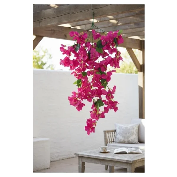 Yapay Çiçek Fuşya Begonvil Çiçeği 5 Dallı 60cm Sarkan Çiçek Bg605 - Görsel 7