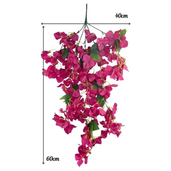 Yapay Çiçek Fuşya Begonvil Çiçeği 5 Dallı 60cm Sarkan Çiçek Bg605 - Görsel 9