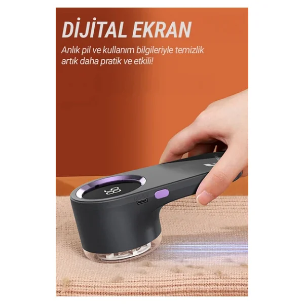Veryfit Şarjlı (Type C) Tüy Tiftik Toplama Toplayıcı Temizleme Makinesi 2 Adet Yedek Bıçak Hediyeli - Görsel 8