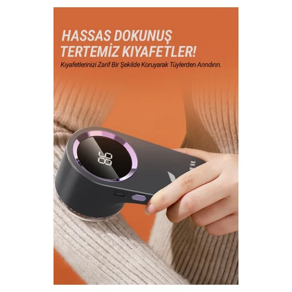 Veryfit Şarjlı (Type C) Tüy Tiftik Toplama Toplayıcı Temizleme Makinesi 2 Adet Yedek Bıçak Hediyeli - Görsel 6