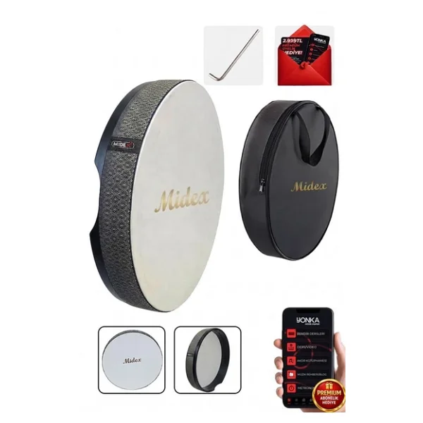 Midex Br-811 Kaliteli Bendir Def Akort Ayarlı El Tutma Oyuklu Çantalı - Görsel 5