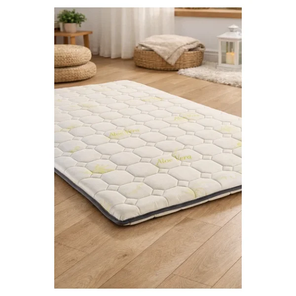 Artex Aloe 5cm Sünger Şilte 160x200 Ped Yatak Şiltesi Pedi Topper Katlanabilir Katlanır Beyaz - Görsel 3
