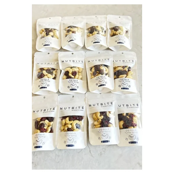 Nutbıte 12'li Cep Boy - Çiğ Kaju & Turna Yemişi - Taptaze Mahsül - Hafif Atıştırmalık Kuruyemiş - (12x40gr) - Görsel 7