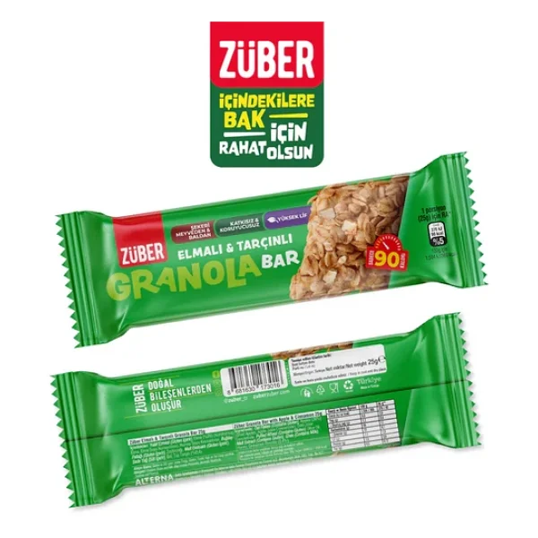 Züber Granola Elmalı Ve Tarçınlı Bar 25 Gr - Görsel 7