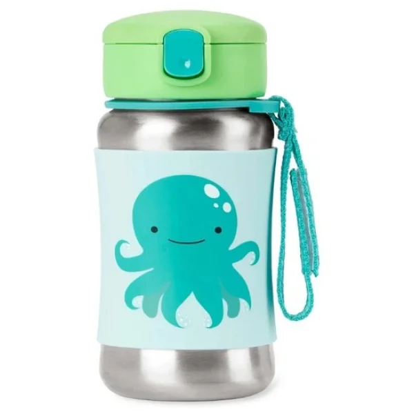 Skip Hop Zoo Ahtapot 350 Ml Pipetli Paslanmaz Çelik Suluk - Görsel 3