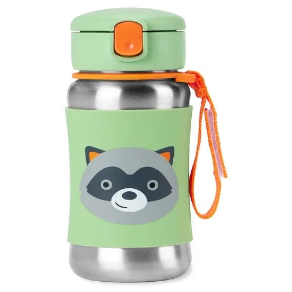 Skip Hop Zoo Rakun 350 Ml Pipetli Paslanmaz Çelik Suluk - Görsel 5