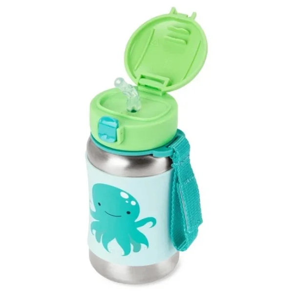 Skip Hop Zoo Ahtapot 350 Ml Pipetli Paslanmaz Çelik Suluk - Görsel 4