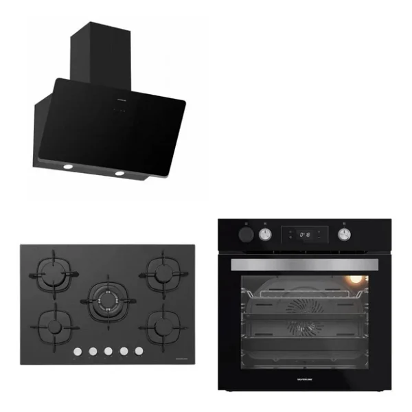 Silverline Buhar Destekli + Airfryer 3457 Soho - Cs5365b01 Woklu - Bo65p4b01 Siyah Cam Ankastre Set - Görsel 6