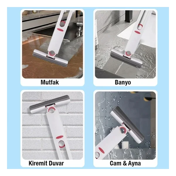 Ezere Çok Amaçlı Mini Tezgah Üstü Paspas Mini Mop + 2 Yedek Uç-(5775) - Görsel 5