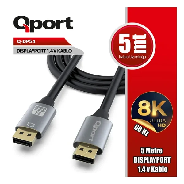 Qport Q-Dp54 5 M 8K Displayport Kablo - Görsel 3