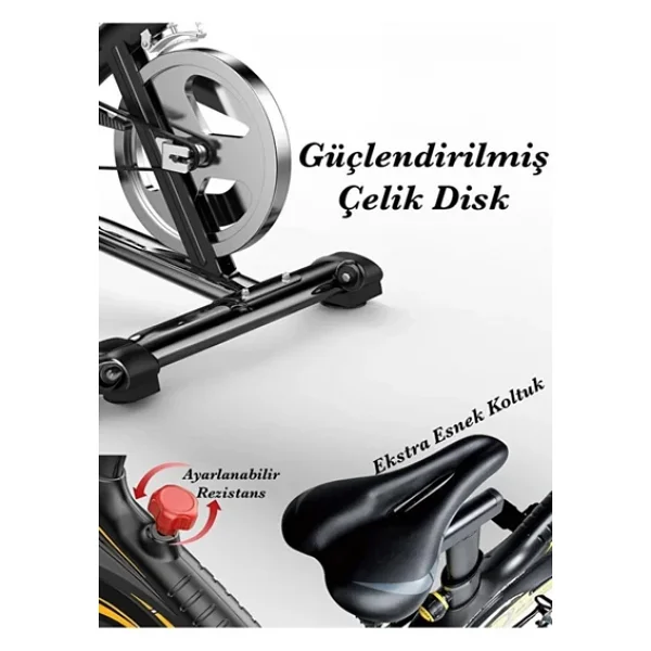 Relax Premium Kondisyon Bisikleti Spinning Bike Egzersiz Aleti, Bluetooth + Uygulama - Görsel 4