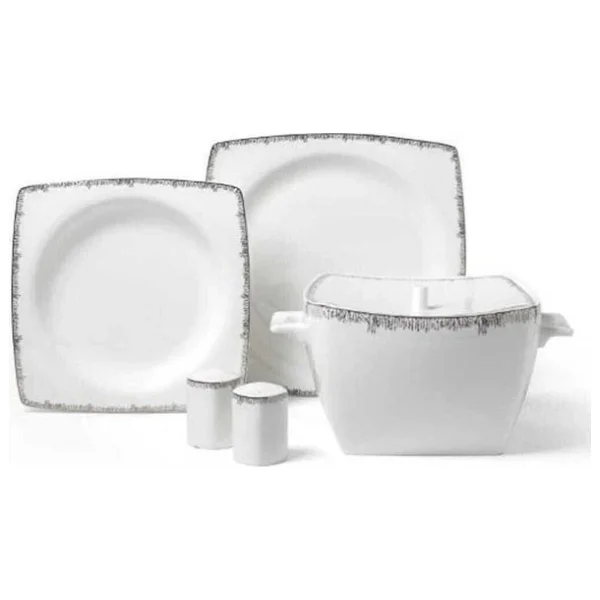 Korkmaz Bone Selection A8424 Kare 60 Parça 12 Kişilik Yemek Takımı - Görsel 3