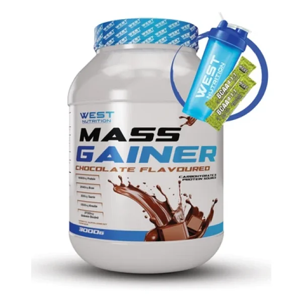 West Nutrition Mass Gainer Karbonhidrat Tozu 3000 G 30 Servis Çikolata Aromalı Ve Shaker - Görsel 4