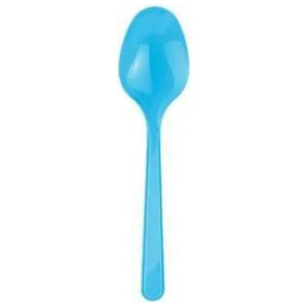 Omeyva 26 Cm. Plastik Mika Turkuaz Sorfa Piknik Seti - 6 Kişilik Tabak Bardak Çatal Kaşık Takımı - Görsel 5