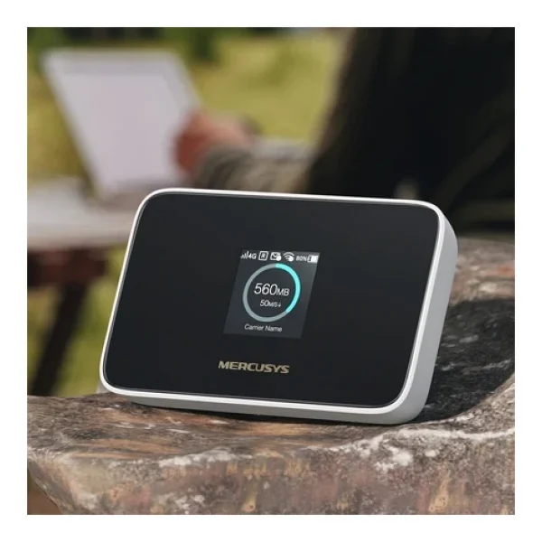 Mercusys Mt115 4g Lte Mobil Wi-Fi 6 Taşınabilir Modem 150 Mbps 4g Hızı 2400 mAh Pil İle 10 Saat Kullanım Bilgi Ekranlı 10 Cihaz Desteği SIM Girişli Cep Wi-Fi Mercusys App Kontrol - Beyaz - Görsel 4