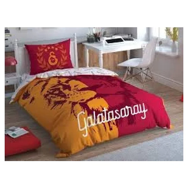 Taç Galatasaray Aslan Logo Tek Kişilik Lisanslı Nevresim Takımı - Görsel 3
