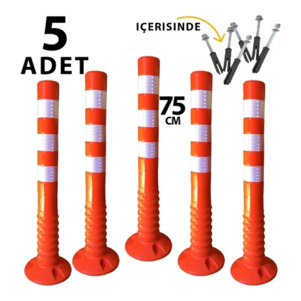 Valen Esnek Delinatör Park Düzenleyici Yol Trafik Dubası 75 Cm (5 Adet) - Görsel 3