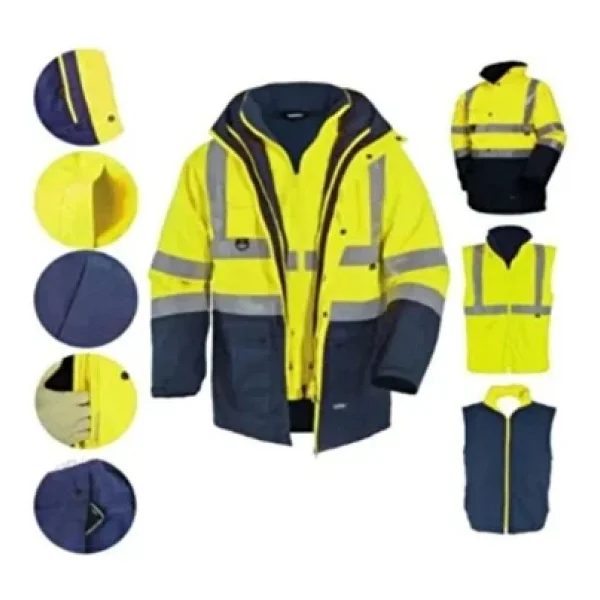 Maysafe Oxford Reflektörlü 5+1 Parka Mont Yüksek Görünürlüklü Mont İş Kabanı - Görsel 5