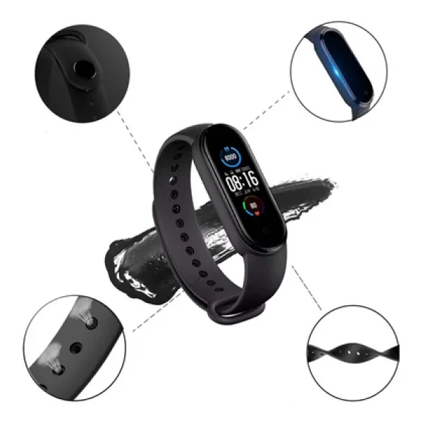 Coverzone Xiaomi Mi Band 6 Ile Uyumlu Saat Kayışı Ent Kaliteli Spor Saat Termoplastik Kordon Lacivert - Görsel 5