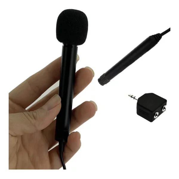 Coverzone Mini El Mikrofonu Professional Röportaj Kulaklık Mikrofon Birleştirici Aparatlı Mini El Mikrofonu - Görsel 6