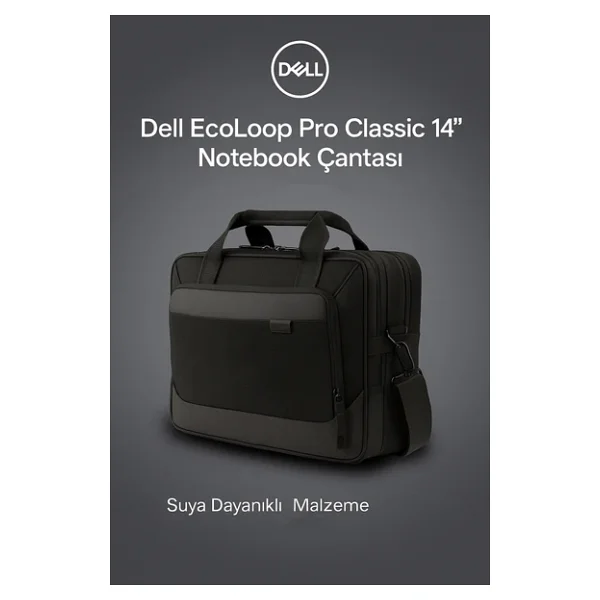 Dell Ecoloop Pro 14" Notebook Çantası Cc5425c - Hafif, Ergonomik, Suya Dayanıklı, 3 Bölmeli, Siyah - Görsel 3