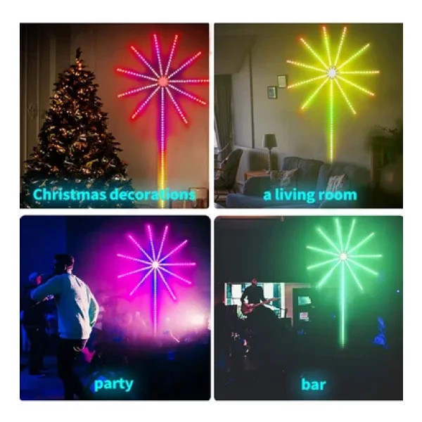 Coverzone LED Yanar Söner Aydınlatma Renkli LED Işık Doğum Günleri Yılbaşı Kutlama Salon Oturma Odası Yh24s - Görsel 5