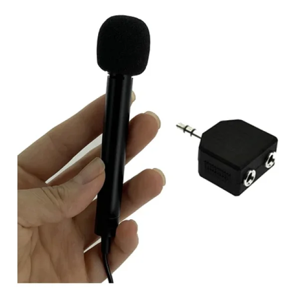 Coverzone Mini El Mikrofonu Professional Röportaj Kulaklık Mikrofon Birleştirici Aparatlı Mini El Mikrofonu - Görsel 5