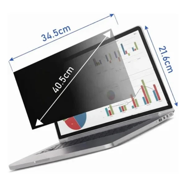 Coverzone 16 İnç Laptop Ve Notebook İle Uyumlu Gizlilik Filtresi Privacy Screen Anti-Spy Film 34.5x21.6cm Yan Açı Karartma Göz Koruma Anti Glare Uv Koruma Parmak İzi Önleyici Pet Ekran Koruma (16 İnç) - Görsel 2