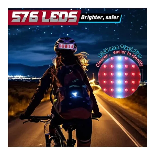 Coverzone Motosiklet-Bisiklet Kask Arkası LED Panel Kask Motorsiklet Aksesuar Bluetooth Uygulamalı - Görsel 7