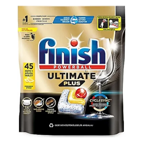 Finish Ultimate Plus Bulaşık Makinesi Tableti 45'li - Görsel 3