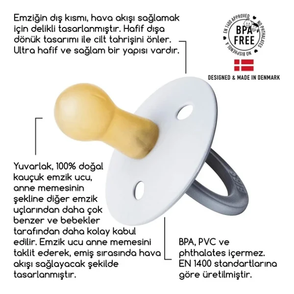 Bibs Colour Sage Glow 0-6 Ay Kauçuk Emzik - Görsel 8