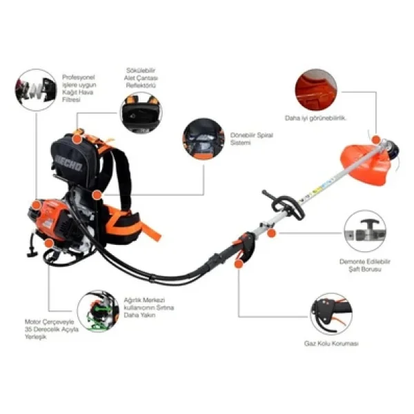 Echo Rm 520 Es 2.9 Hp Benzinli Sırt Tırpan - Görsel 5