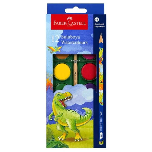 Faber-Castell Dino Büyük Boy 12'li Sulu Boya - Görsel 5