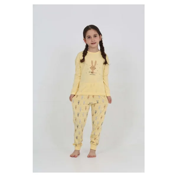 Toontoy Kız Çocuk Tavşan Baskılı Pijama Takım - Görsel 9