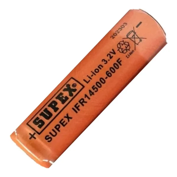 Supex Ifr14500 3.2v 600mah Li-İon Şarjlı Pil Başsız - Görsel 3
