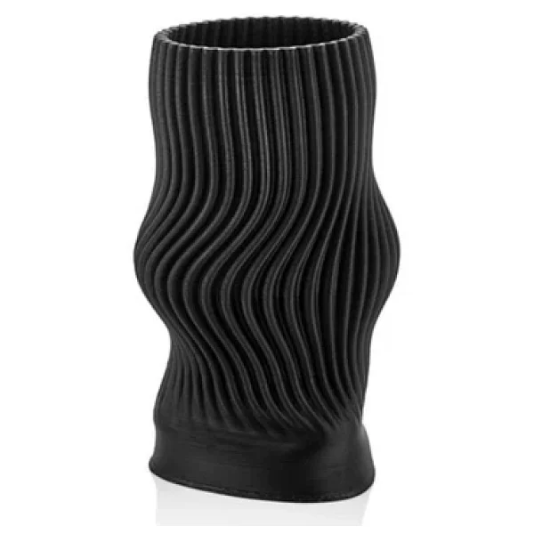 Lamedore Linear Siyah 3d Büyük Vazo 21x21x38 Cm - Görsel 4