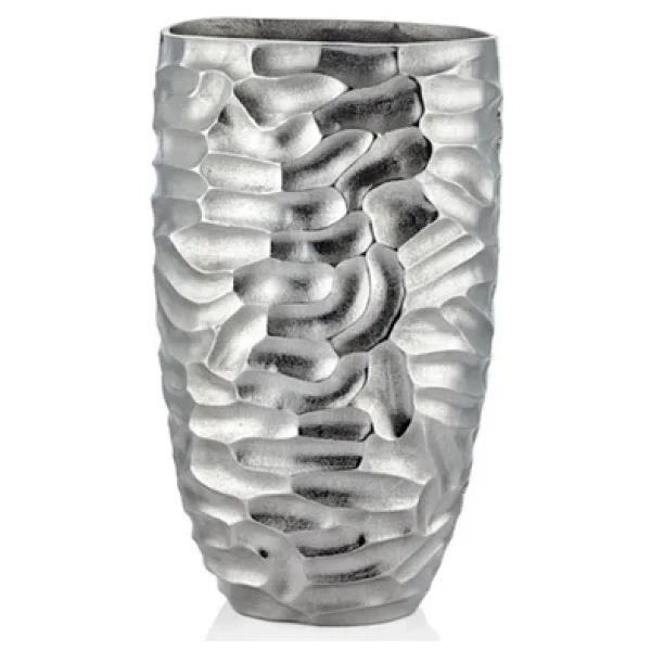 Lamedore Comb Gümüş Büyük Vazo 22 X 27 X 43 Cm - Görsel 3